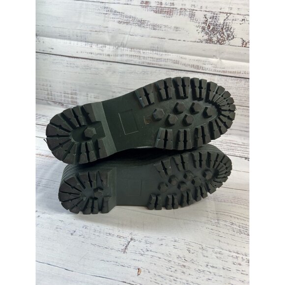 AZALEA WANG Knee High THE RIDING CROC Vegan Green Leather Boots SUE 7.5 Grunge - Picture 10 of 13